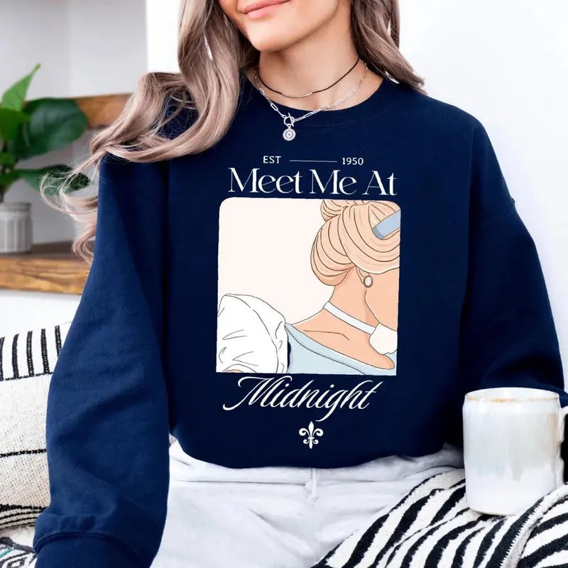 Meet Me At Midnight Sweatshirt, Retro Princess Sweatshirt, Princess Worlds Tee Shirt Hoodie | PureTeeCo.com