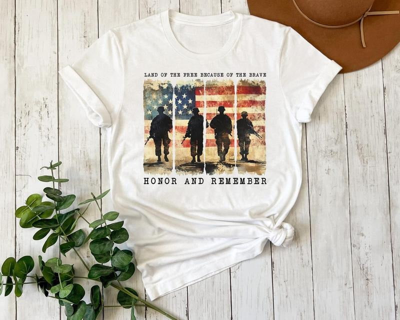 Memorial Day Shirt, Land of the brave Shirt, Patriotic American Flag Sweatshirt, Army TShirt, Heart Memorial Day Tee,...