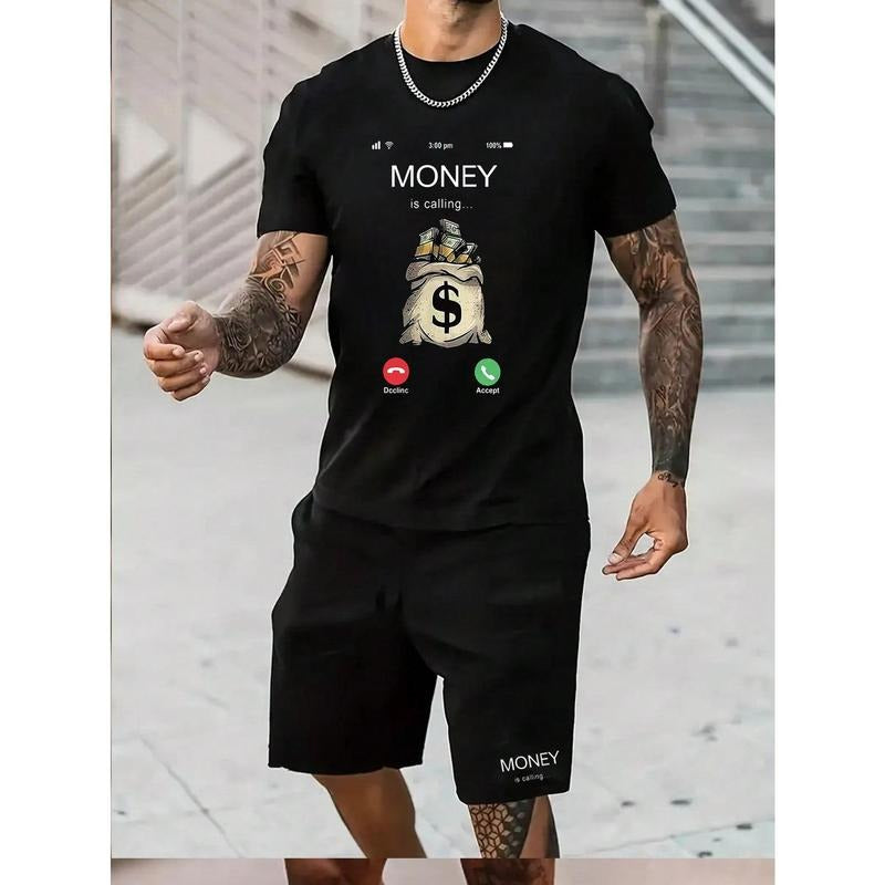 Men Summer Casual Letter Print Short Sleeve T-Shirt Made in USA Hoodie, Sweatshirt | PureTeeCo.com