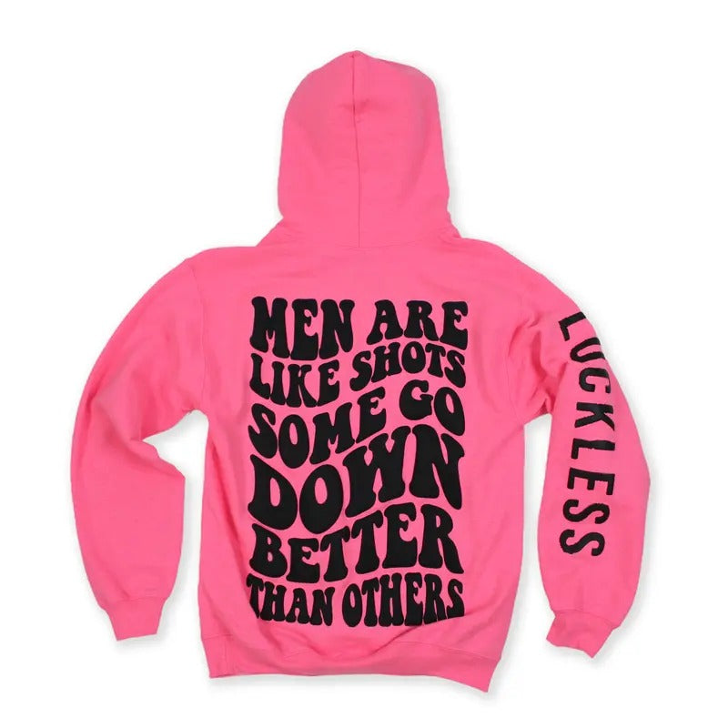 Men are like Shots Hoodie funny sweatshirts cute hoodies trendy T-Shirts | PureTeeCo.com