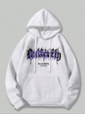Men's Butterfly & Letter Print Drop Shoulder Thermal Lined Hoodie, Fashion Casual Regular Fit Drawstring Pocket Hooded...