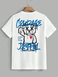 Men's Cartoon Bear Print Round Neck Tee, Regular Fit Casual Short Sleeve T-shirt, Men's Summer Top for Daily Wear,...