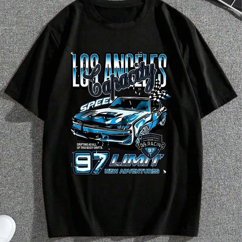 Men's Cartoon Car Graphic Print Round Neck Tee, Streetwear, Men Summer Top T-shirt Hoodie, Sweatshirt | PureTeeCo.com