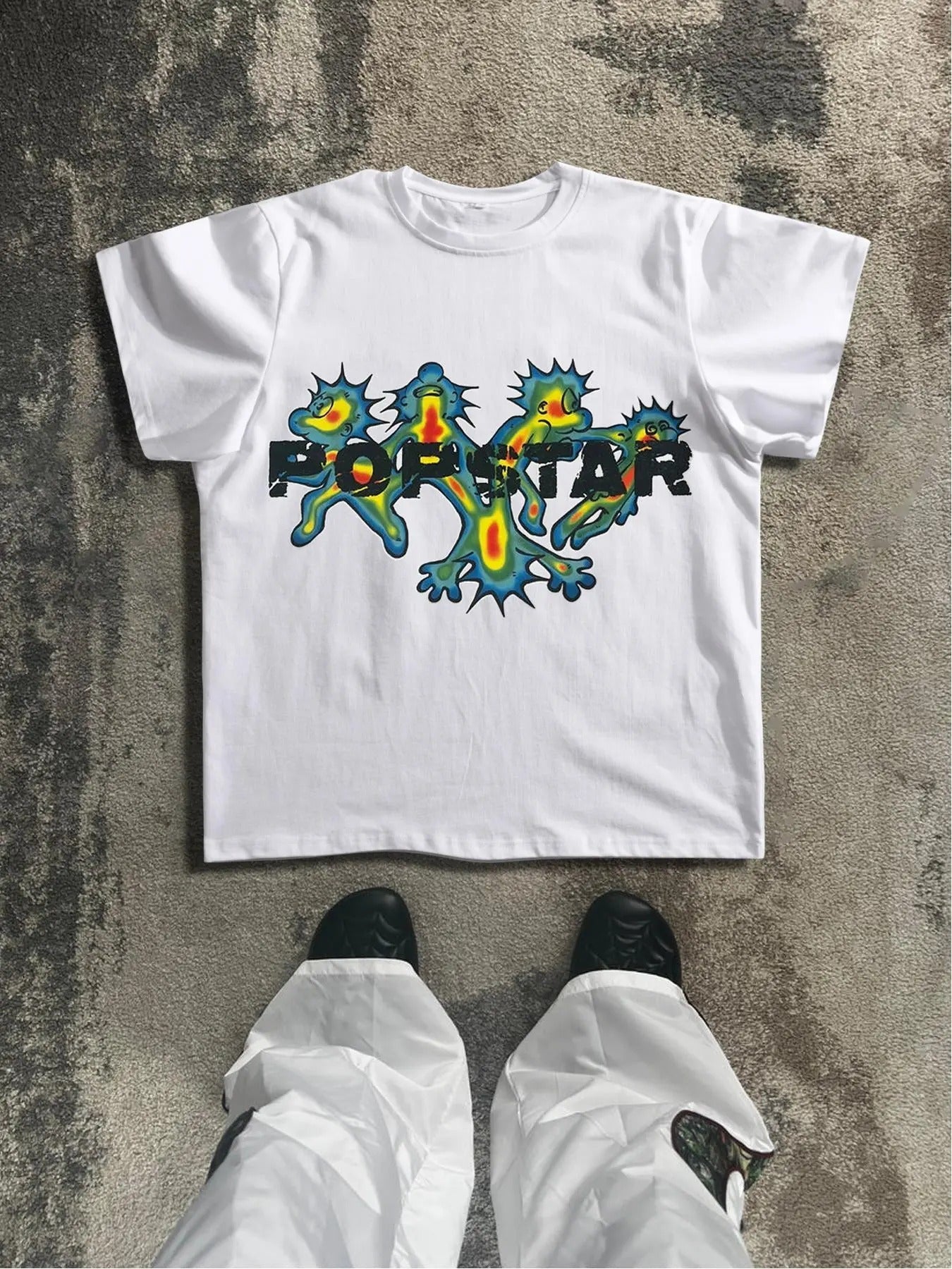 Men's Cartoon Dragon & Letter Print Round Neck Tee, Street Casual Regular Fit Short Sleeve T-shirt for Daily Wear, Men's...