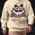 Men's Cartoon Santa Claus & Letter Print Round Neck Sweatshirt, Regular Fit Casual Long Sleeve Crew Neck Pullover for...
