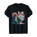 Men's Cat Color Watercolor Cat T-shirt -100% cotton Made in USA Hoodie, Sweatshirt | PureTeeCo.com