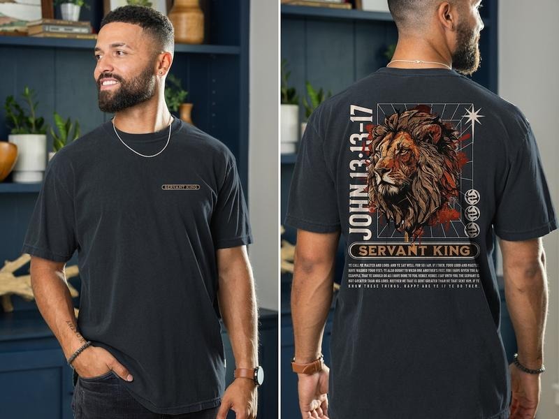 Men's Christian Shirts   Servant King Bible Verse Shirt Cotton Menswear Hoodie, Sweatshirt | PureTeeCo.com