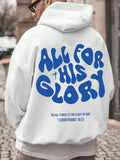 Men's Letter & Figure Print Drop Shoulder Hoodie, Fashion Casual Regular Fit Drawstring Pocket Hooded Sweatshirt for...