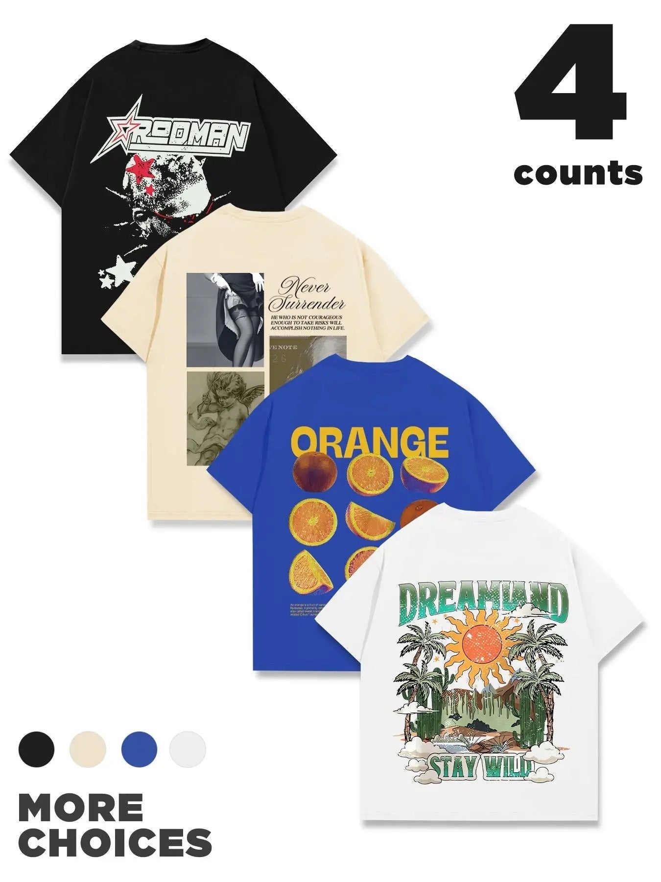 Men's Letter & Fruit Print Round Neck Graphic Tee, Regular Fit Casual Short Sleeve T-shirt for Summer, Men's Top for...