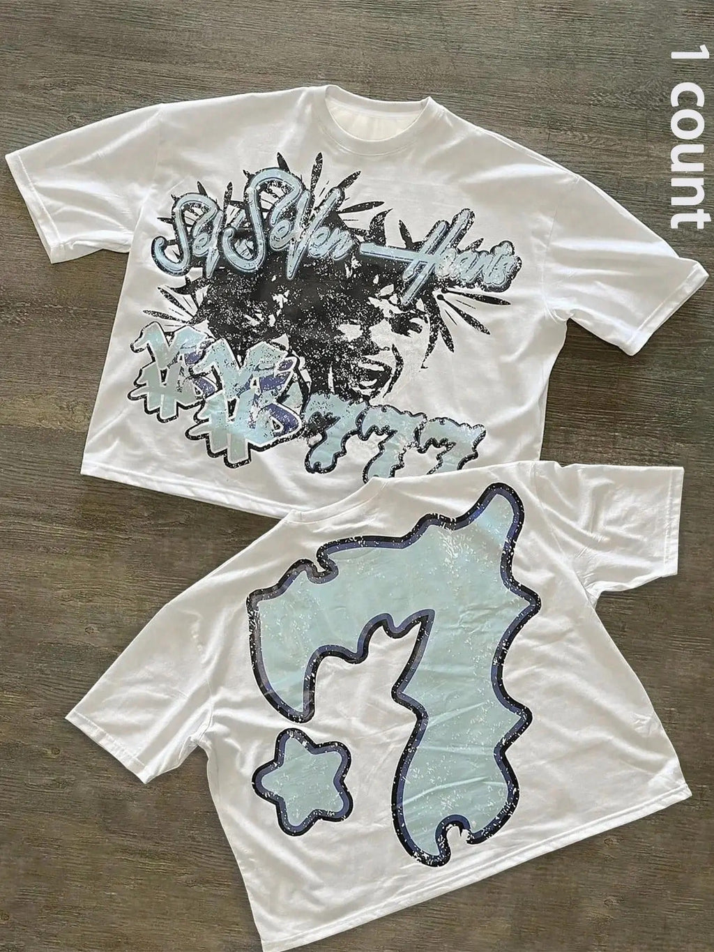 Men's Letter & Star Print Round Neck Tee, Casual Short Sleeve Crew Neck T-shirt for Daily Wear, Men's Top for All...
