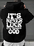 Men's Letter Print Pocket Drawstring Hoodie, Regular Fit Casual Drop Shoulder Long Sleeve Hooded Sweatshirt, Men's Fall &...