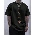 Men's Moon Pattern Round Neck Short Sleeve T-Shirt Made in USA Hoodie, Sweatshirt | PureTeeCo.com