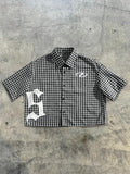 Men's Regular Letter Print Short Sleeve Shirt, Casual Retro Gingham Shirt for Daily Wear, Casual Chic Minimalist Fashion...