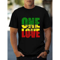 Men's Stylish One Love Graphic Tee - Short Sleeve Crew Neck T-Shirts for Summer Outdoor Activities