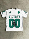 Men's Tiger & Letter Print Short Sleeve Graphic Tee, Regular Fit Casual Street Comfy Round Neck T-shirt for Summer, Men's...