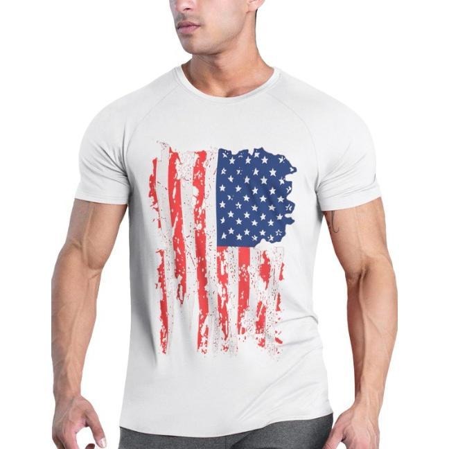 Men's Workout T Shirts Short Sleeve Gym Bodybuilding Muscle Shirts Base Layer Fitness Tee Tops Made in USA Hoodie, Sweatshirt