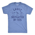 Mens Easily Distracted By Tits Funny T Shirt Sarcastic Bird Graphic Tee for Men Mens Funny T Shirts Cool Vintage Fashion...