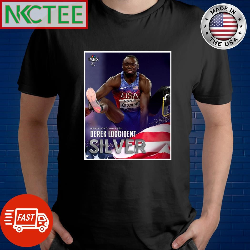 Men’s long jump t64 Derek Loccident silver Paris Paralympics 2024 shirt