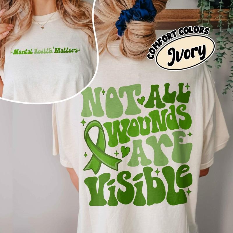 Mental Health Awareness Not All Wounds Are Visible Mental Health Anxiety Shirt Cotton Sleeve Sweater Hoodie, Sweatshirt