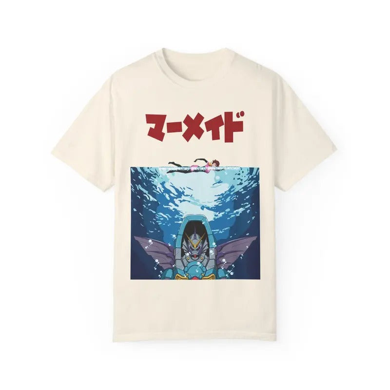 Mermaid Gundam Shirt G Gundam Neo Denmark Jaws Inspired Hoodie, Sweatshirt | PureTeeCo.com