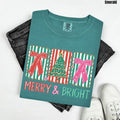Merry & Bright Trio Comfort Colors T-Shirt 'NLB' Hoodie, Sweatshirt | PureTeeCo.com