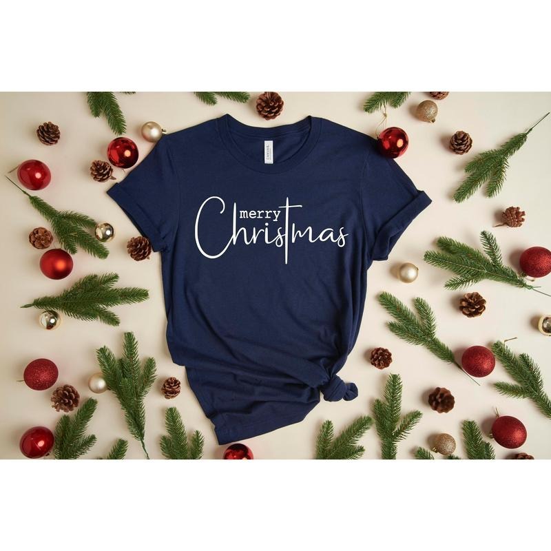 Merry Christmas Shirt Christmas Cross Shirt Christ Shirt Winter Shirt Christmas 2021 Shirt Family Christmas T-shirt...