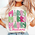 Merry Christmas Sweatshirt, Trendy Christmas Shirt, Pink Christmas Shirt, Christmas Coquette Bow T Shirt, Merry and...