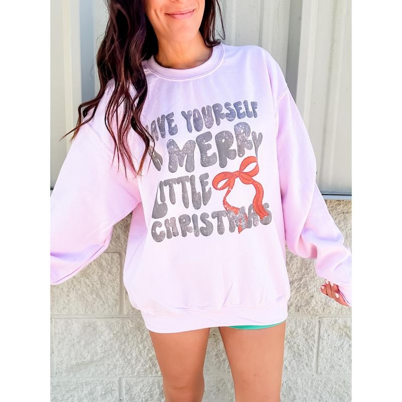 Merry Little Christmas Graphic Top T-Shirts, Hoodie, Sweatshirt | PureTeeCo.com