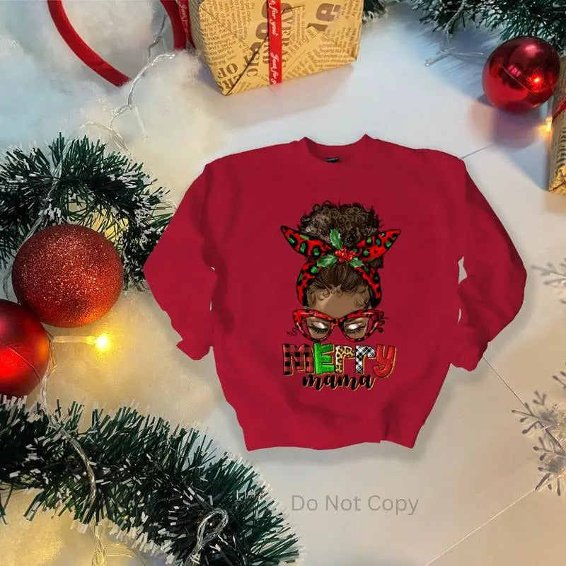 Merry Mama DTF Transfer ONLY - This is NOT a T Shirt Hoodie, Sweatshirt | PureTeeCo.com