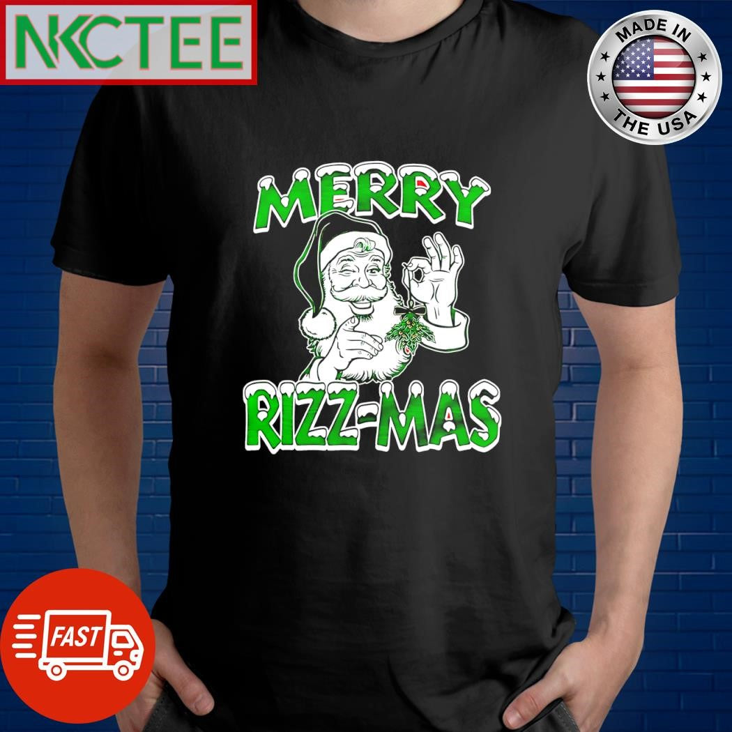 Merry Rizz-mas green Santa Christmas cannabis shirt