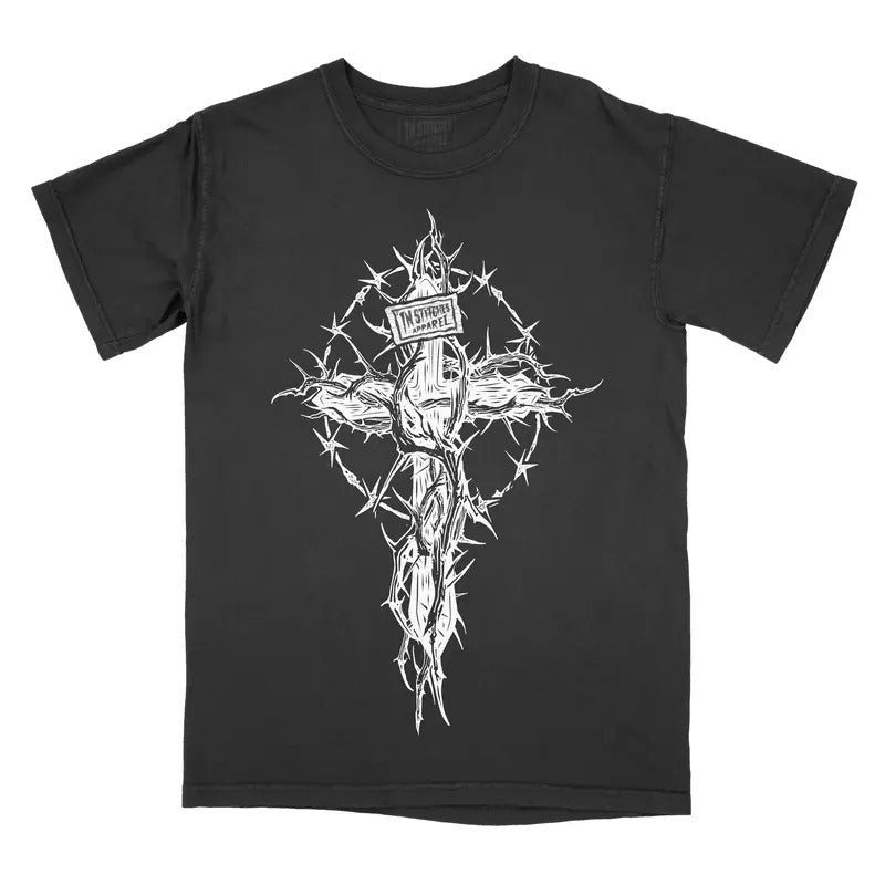 Metal Cross Graphic Tee Comfort Colors Unisex T-shirt Gothic Alternative Fashion Hoodie, Sweatshirt | PureTeeCo.com