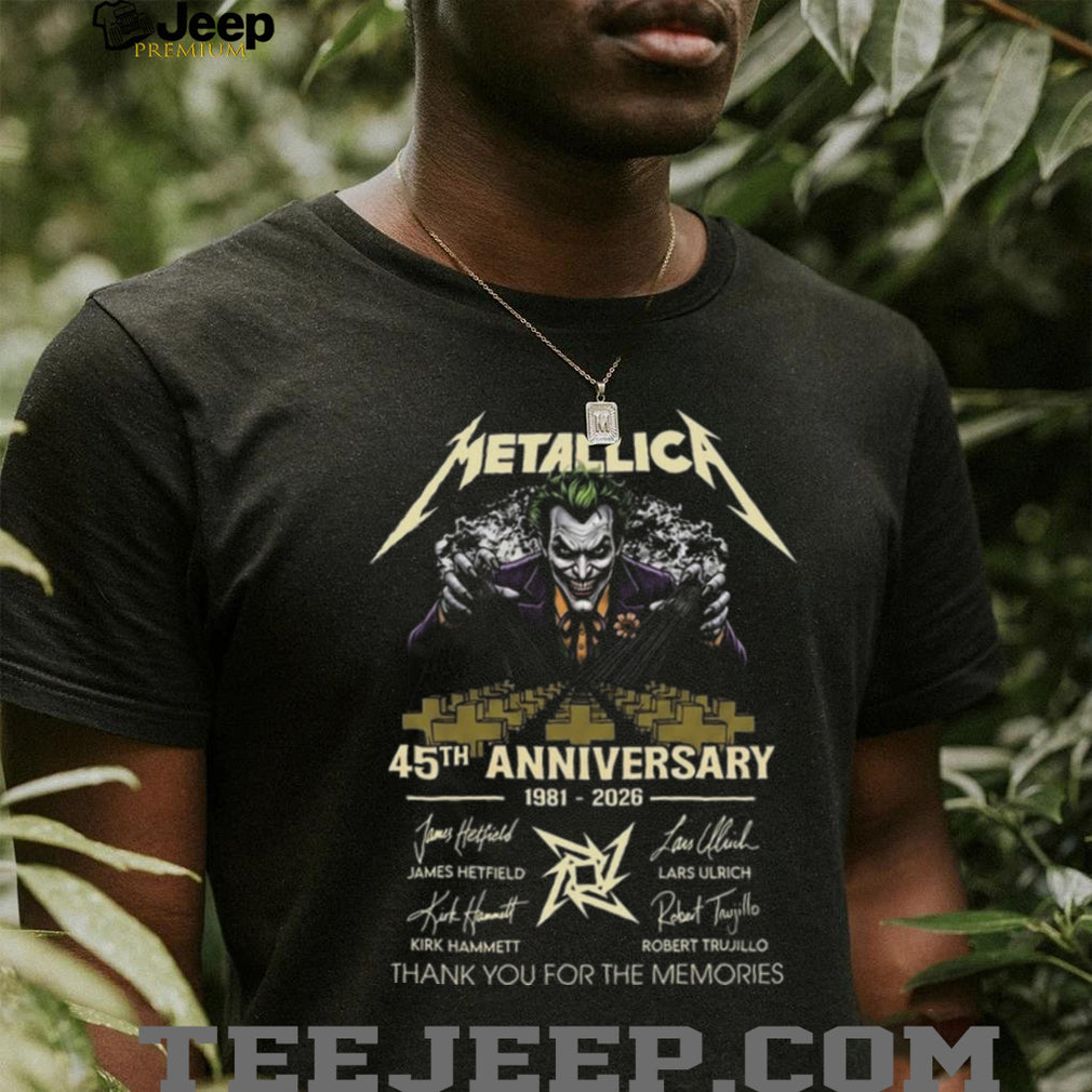 Metallica 45th Anniversary Joker 1981 2026 Signatures Shirt