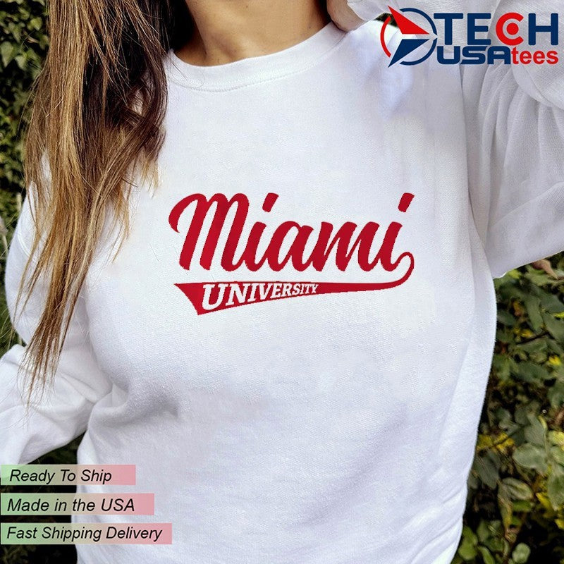 Miami Redhawks Basketball classic script logo shirt
