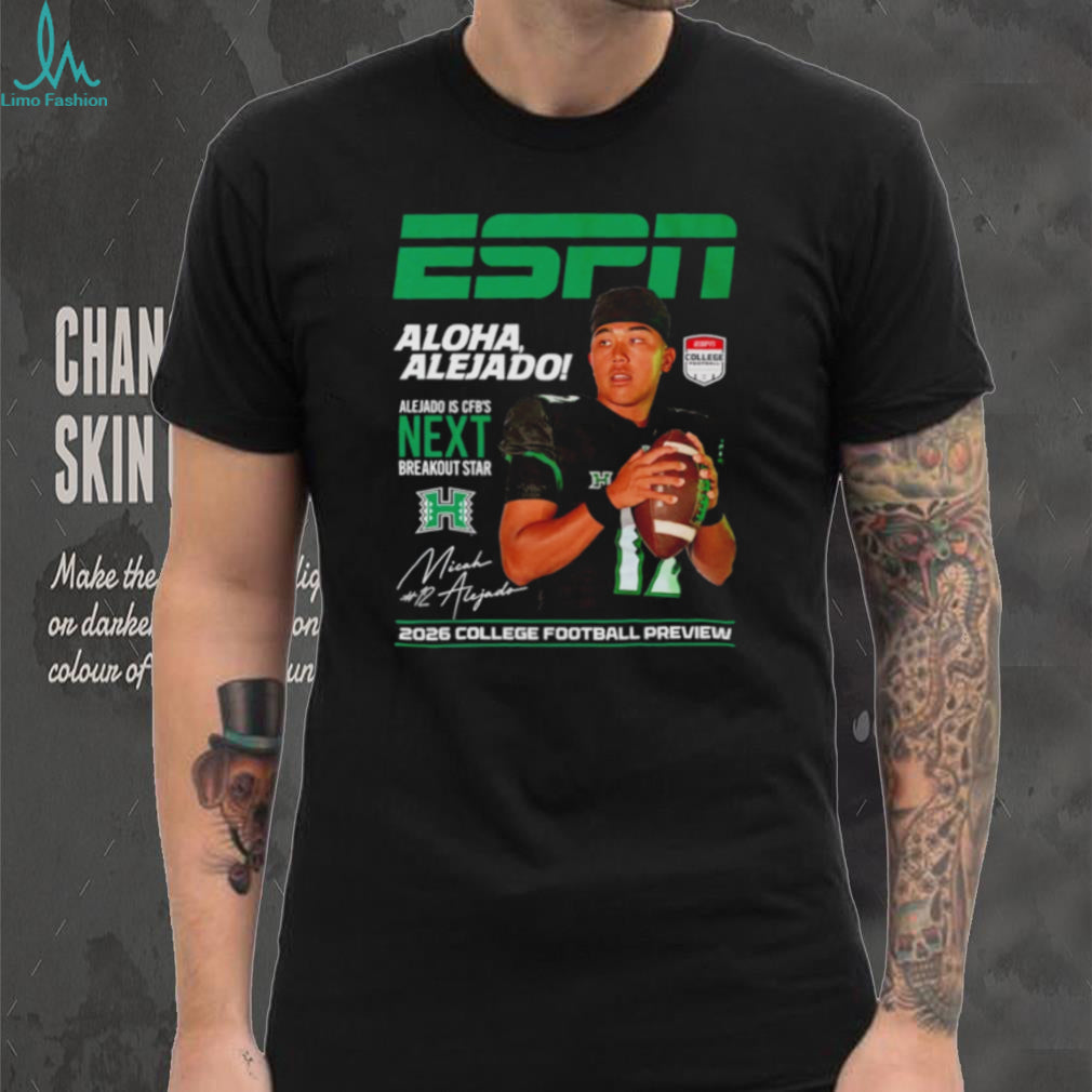 Micah Alejado Hawaii Rainbow Warriors ESPN 2026 College Football Preview shirt