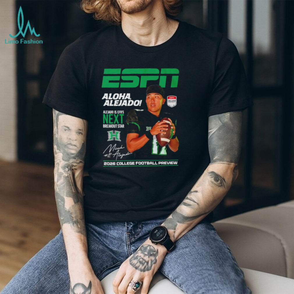 Micah Alejado Hawaii Rainbow Warriors ESPN 2026 College Football Preview shirt