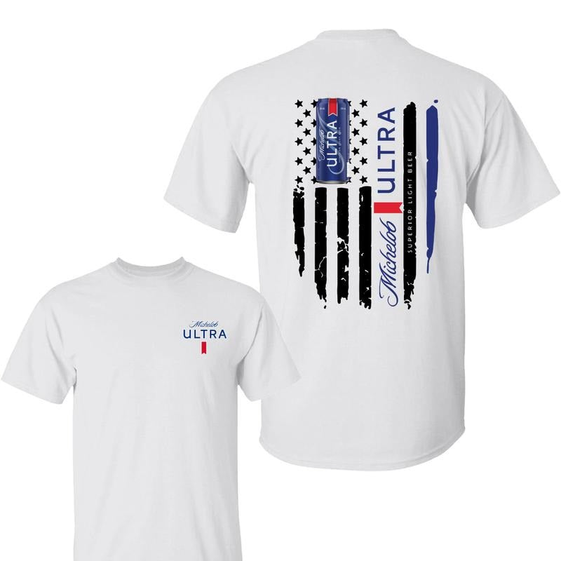 Michellob Ultra Shirt, Bold American Flag Design & Beer Can Graphic, Perfect for Beer Enthusiasts, Great for Casual...