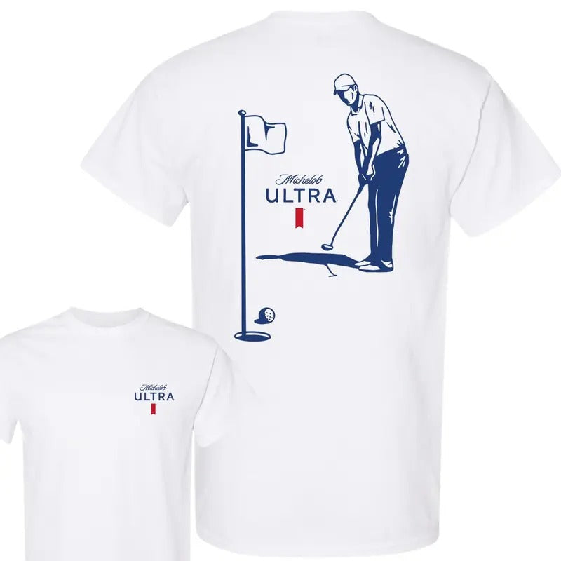 Michelob Ultra Golfing T-Shirt, 2 Side T-Shirt, Retro Style, Men's Tshirt, Men' Clothes Hoodie, Sweatshirt | PureTeeCo.com