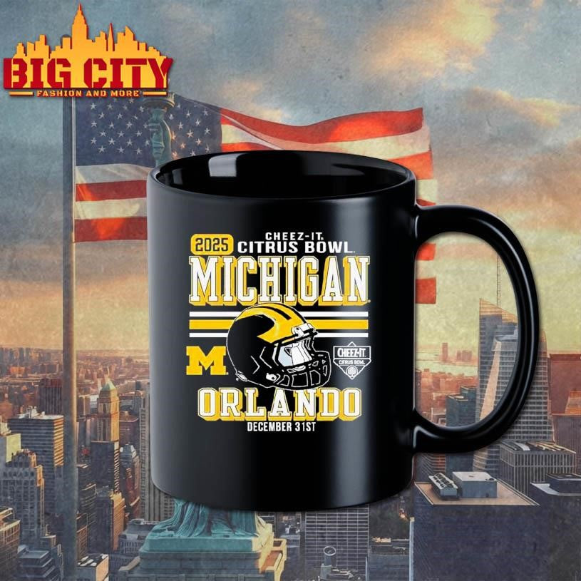 Michigan Wolverines Football Cheez-it Citrus Bowl 2025 Helmet Shirt