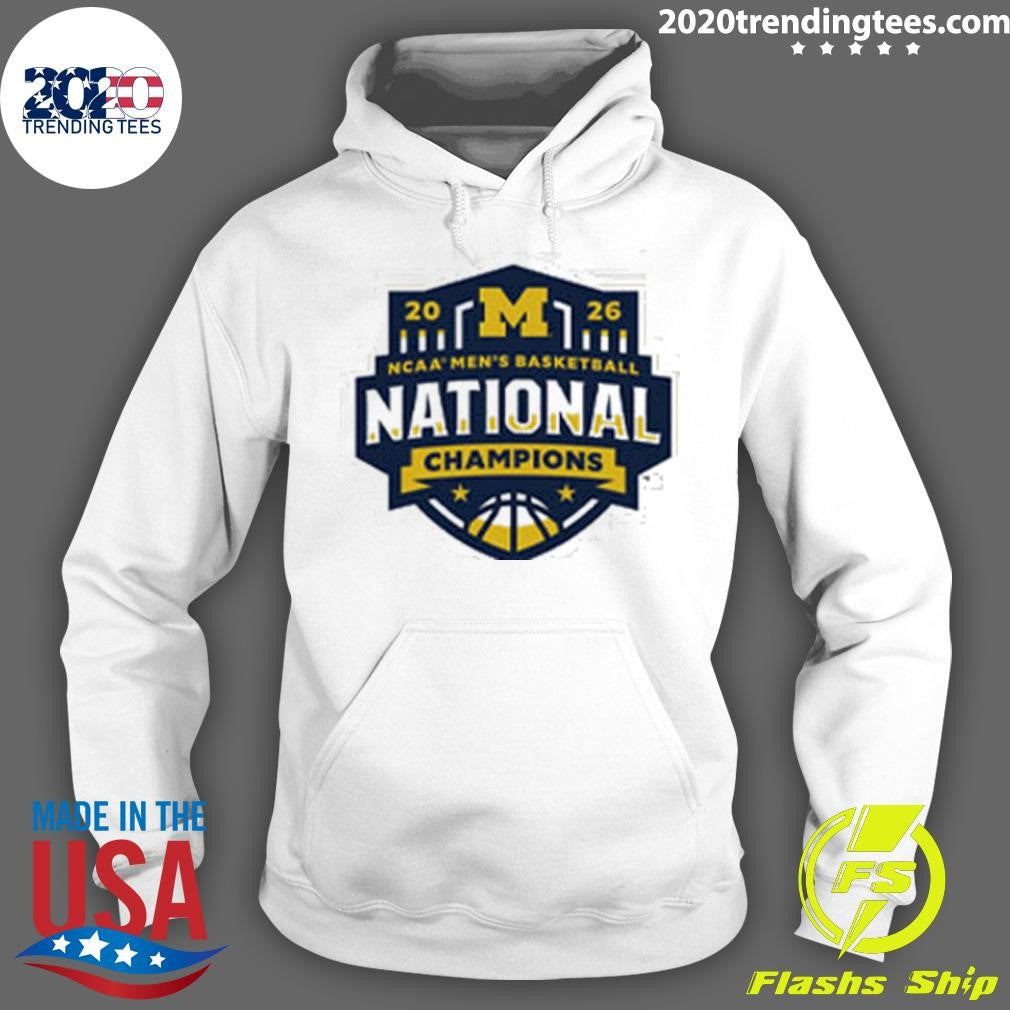 Michigan Wolverines Mens Basketball National Champions Maize Logo Shirt