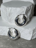 Micro Chunky Hoops - Polished Gold & Silver Finish Lightweight Versatile Everyday Essential Modern Edge Stackable...