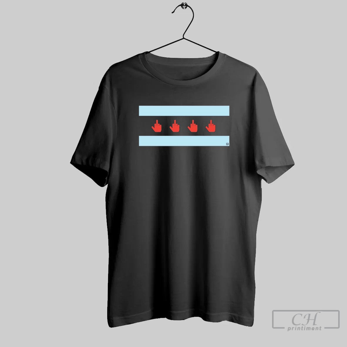 Middle Finger Chicago Flag T Shirt