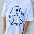Middle Finger Ghost Graphic Tee Hoodie, Sweatshirt | PureTeeCo.com