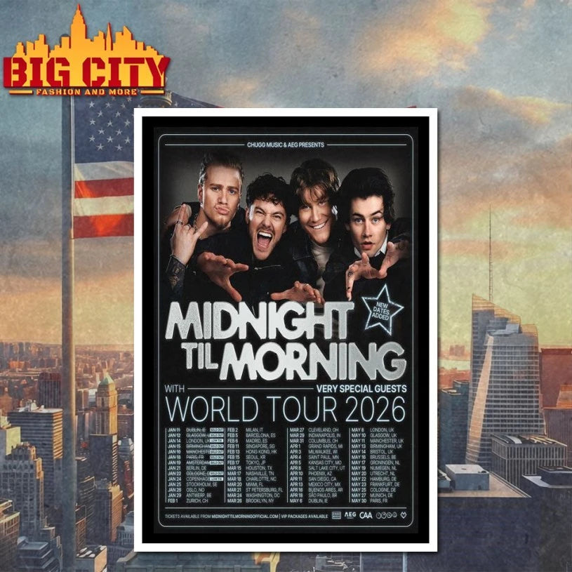 Midnight Til Morning World Tour 2026 Poster shirt