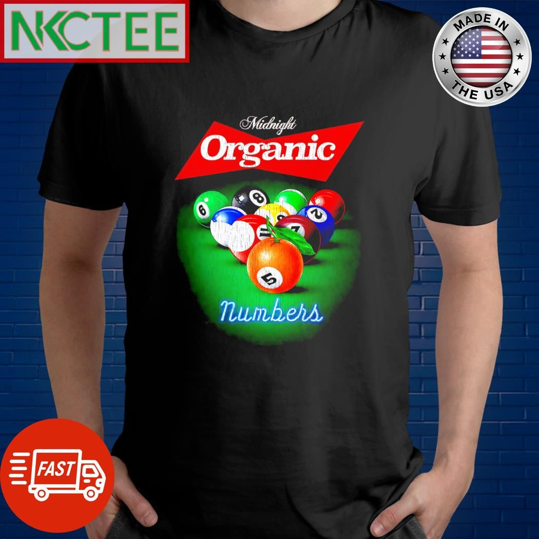 Midnight organic numbers billiards ball shirt