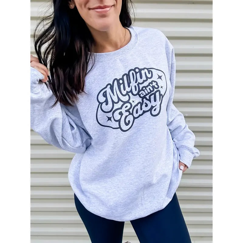 Milfin' Ain't Easy Graphic Pullover T-Shirts, Hoodie, Sweatshirt | PureTeeCo.com