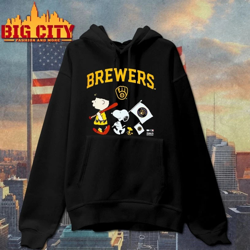 Milwaukee Brewers Toddler Peanuts Flag shirt
