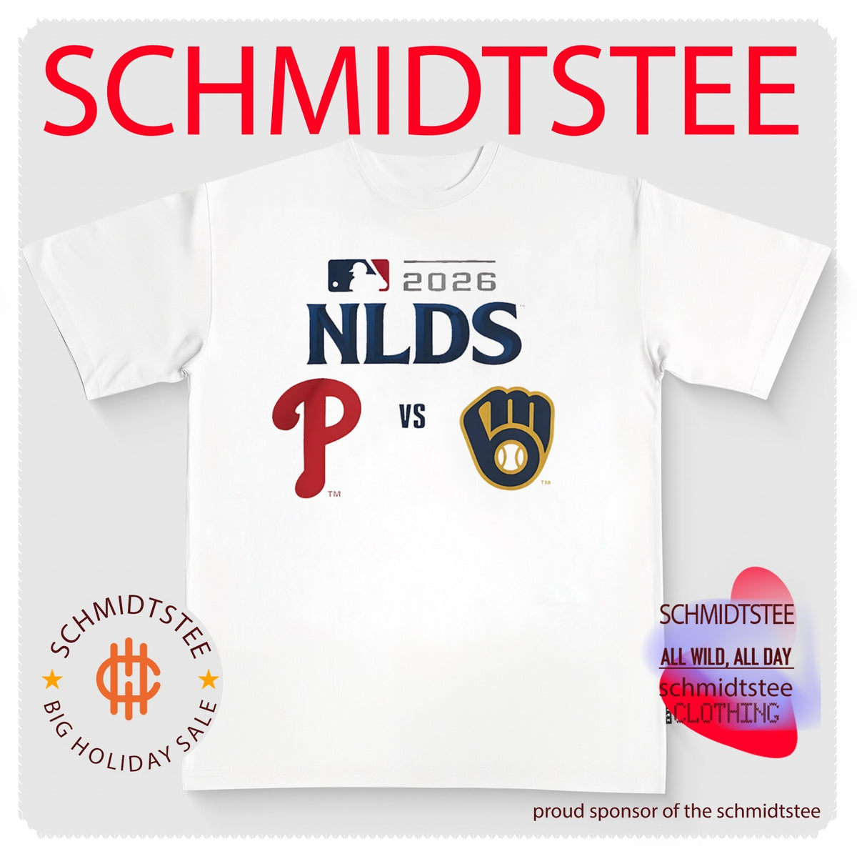 Milwaukee Brewers vs. Philadelphia Phillies 2026 National League Division Series logo shirt