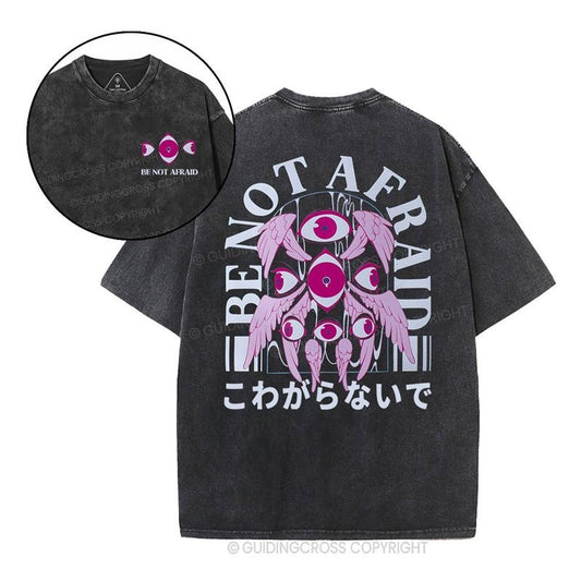 [ Mineral Wash ] Be Not Afraid Christian Washed TShrit Jesus Graphic Washed Style Shirt