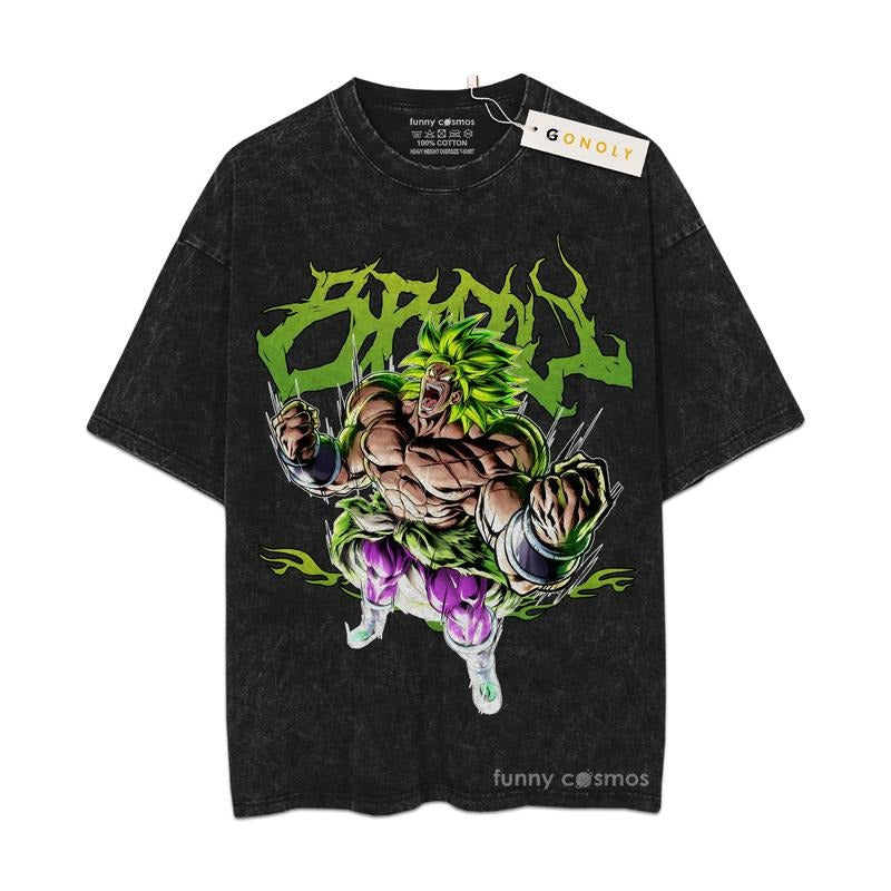 [ Mineral Wash ] Broly Legendary Dbz Fan Anime Shirt, Graphic Washed Style Shirt Hoodie, Sweatshirt | PureTeeCo.com