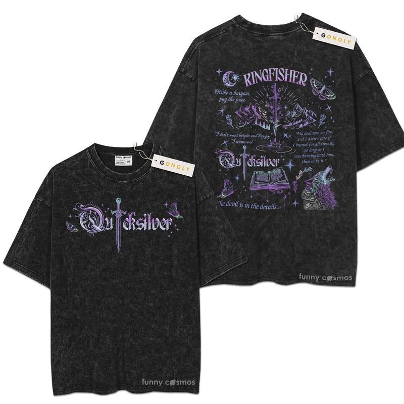 [ Mineral Wash ] Callie Hart Quicksilver Book Lovers, Bookish Graphic Washed Style Shirt